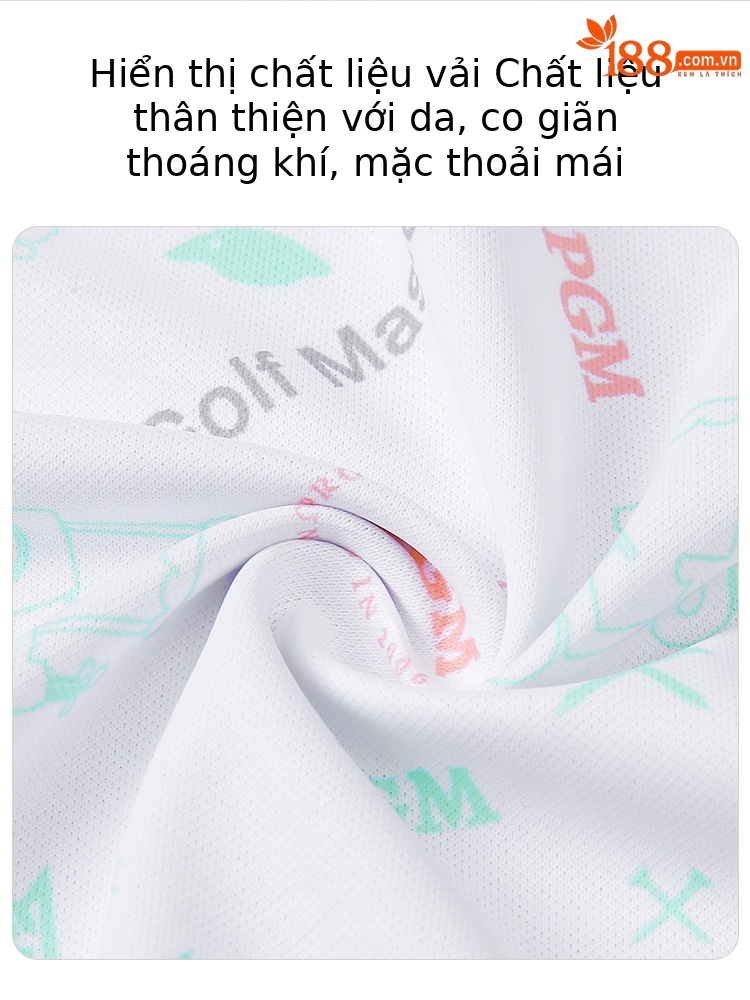 Áo thun golf nữ tay ngắn in họa tiết — KUZ146-Quần kaki, KUZ146-Quần màu xanh nước biển, KUZ146-Quần Trắng, YF562-Áo màu trắng