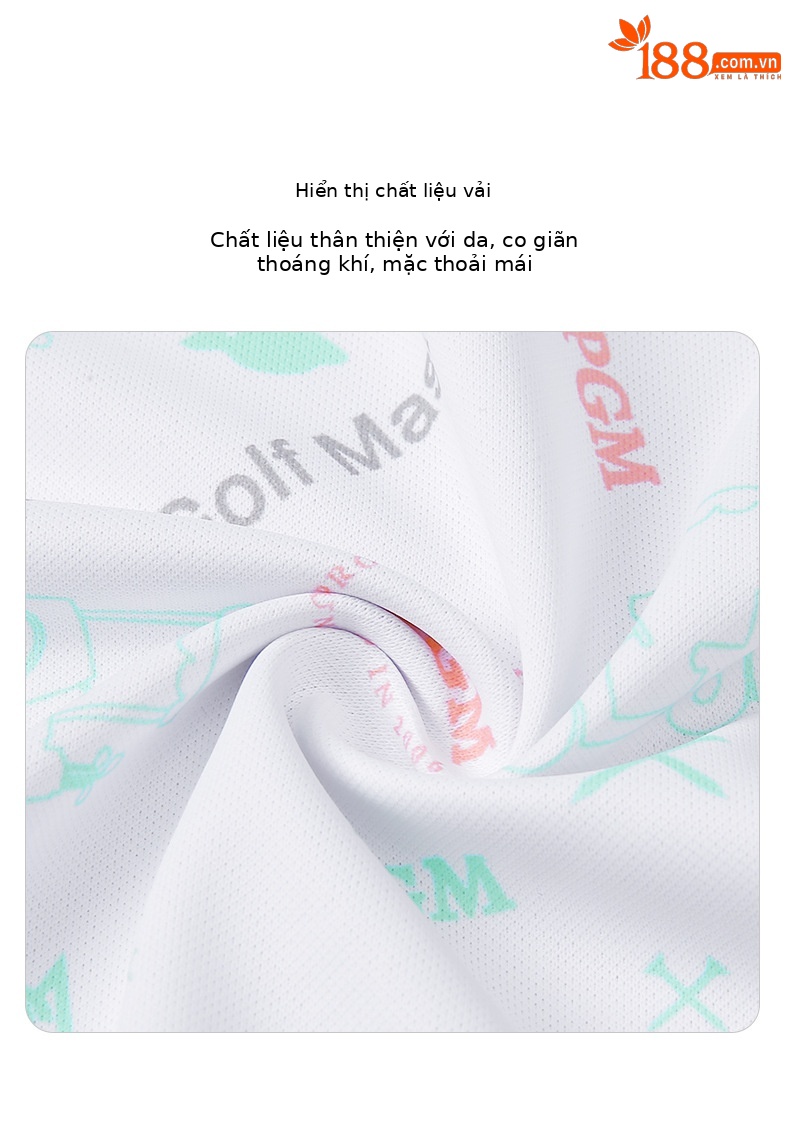 Áo thun golf nữ tay ngắn in họa tiết — KUZ146-Quần kaki, KUZ146-Quần màu xanh nước biển, KUZ146-Quần Trắng, YF562-Áo màu trắng chi tiết 3
