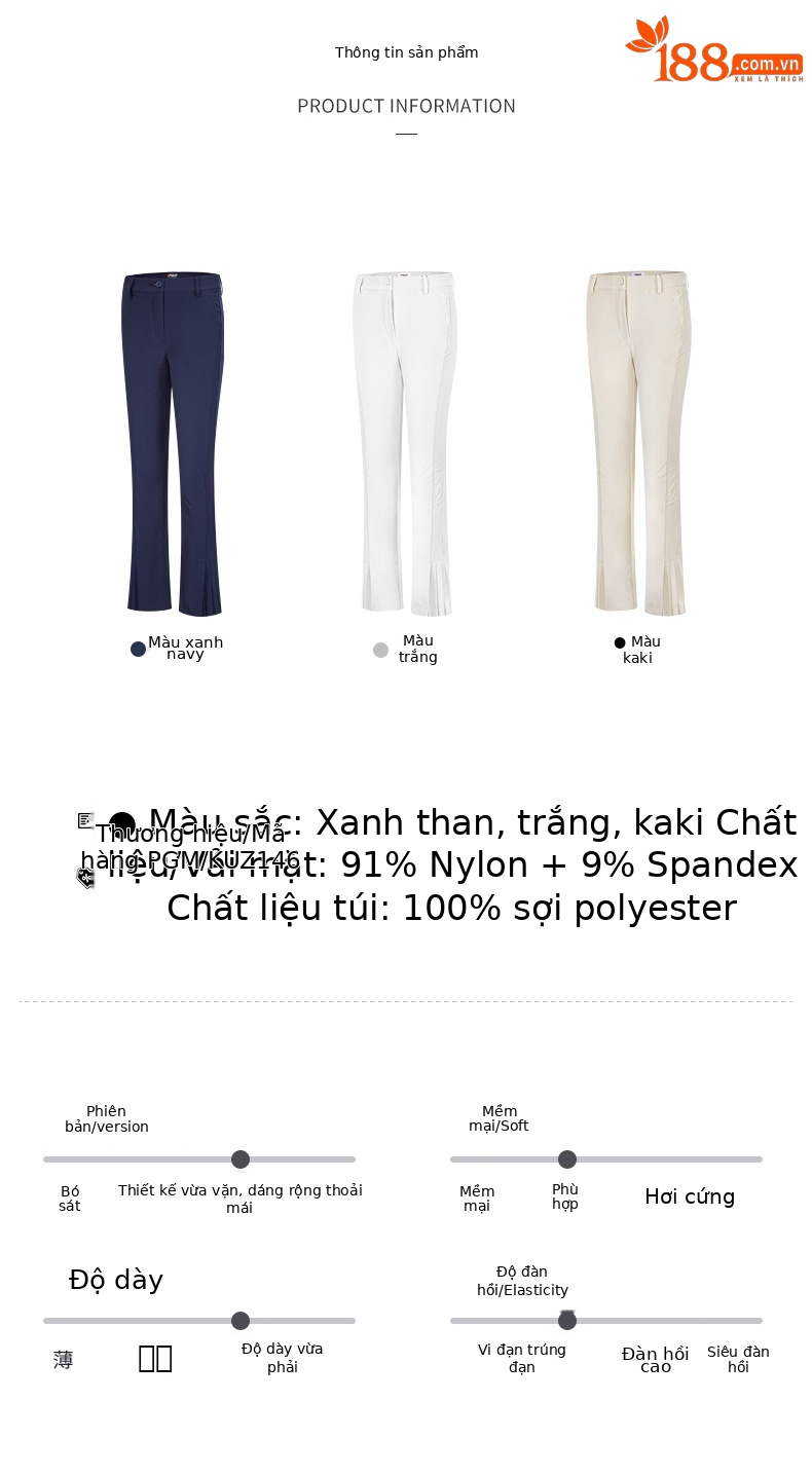 Áo thun golf nữ tay ngắn in họa tiết — KUZ146-Quần kaki, KUZ146-Quần màu xanh nước biển, KUZ146-Quần Trắng, YF562-Áo màu trắng chi tiết 5