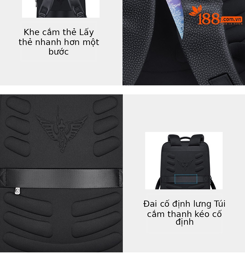 Ba lô nam công sở da bò thật lớp đầu Emperor Paul, sức chứa lớn, túi laptop chi tiết 19
