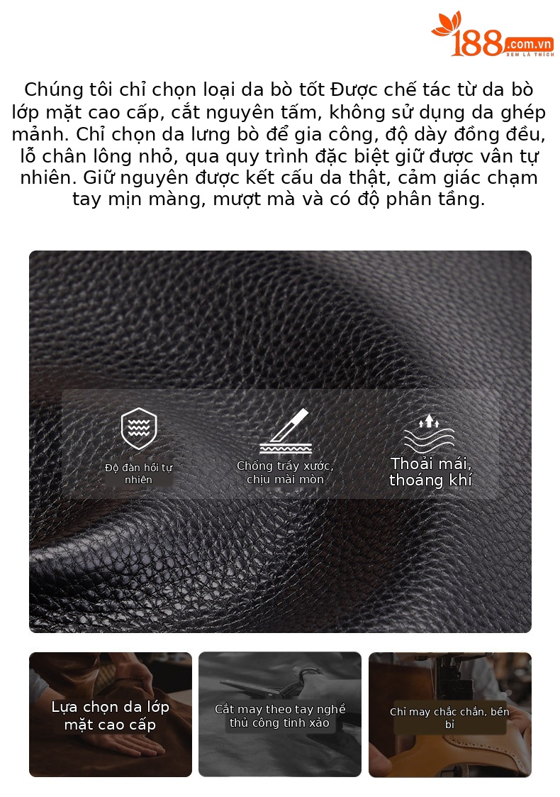Ba lô nam công sở da bò thật lớp đầu Emperor Paul, sức chứa lớn, túi laptop chi tiết 2