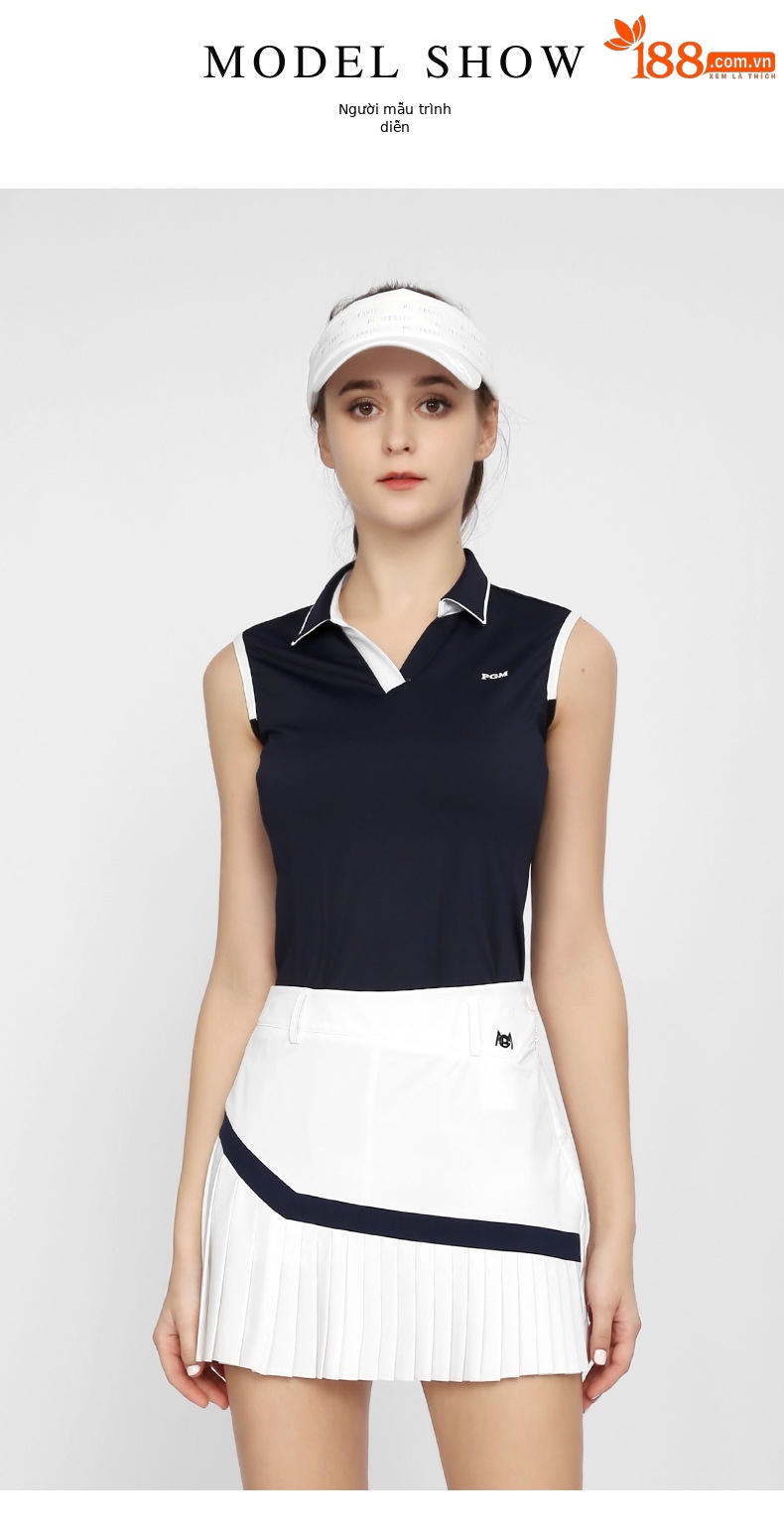 Váy golf nữ ngắn xếp ly kèm quần legging thoáng khí — YF552-màu xanh nước biển, YF552-màu trắng, Qz089-màu xanh hải quân, QZ089-màu xanh nhạt chi tiết 6