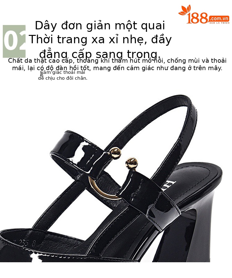 Giày cao gót nữ mũi nhọn da sáng chế, gót 7 cm, phong cách tiên nữ — Màu be cao gót 7 cm chi tiết 10