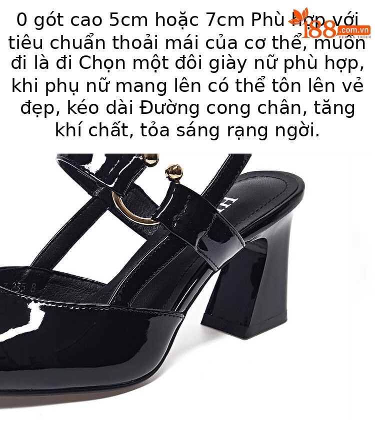 Giày cao gót nữ mũi nhọn da sáng chế, gót 7 cm, phong cách tiên nữ — Màu be cao gót 7 cm chi tiết 11