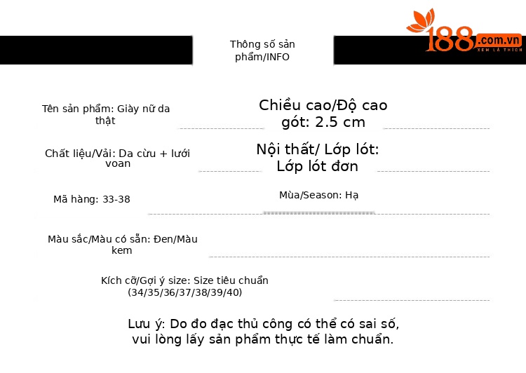 Dép sandal nữ bít mũi lưới da thật đế bệt phong cách tiên nữ — Màu đen chi tiết 7