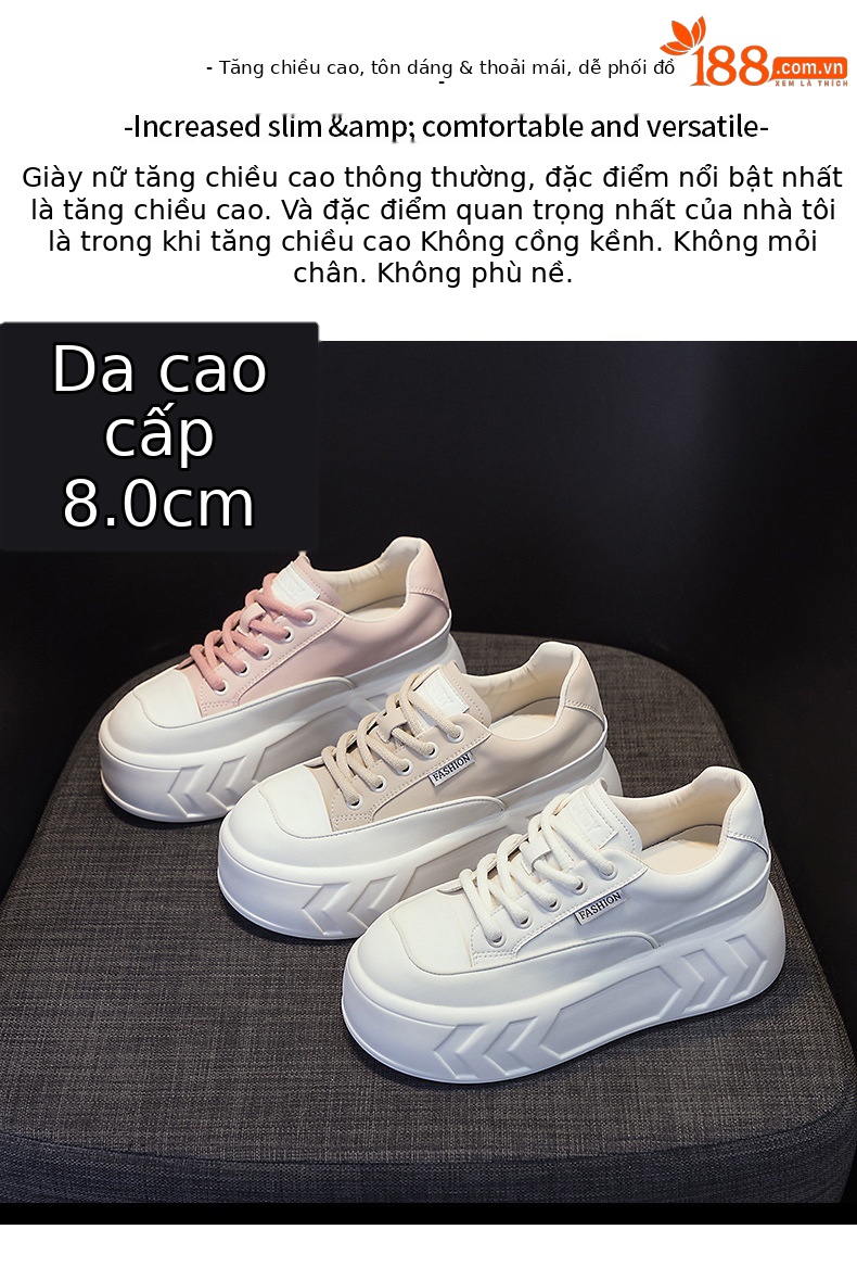 Giày sneaker nữ đế dày tăng chiều cao da bò mùa xuân 2025 — M2315 Màu mơ, M2315 màu trắng, M2315-1 mặt lưới màu trắng, M2315-1 mặt lưới màu hồng chi tiết 2