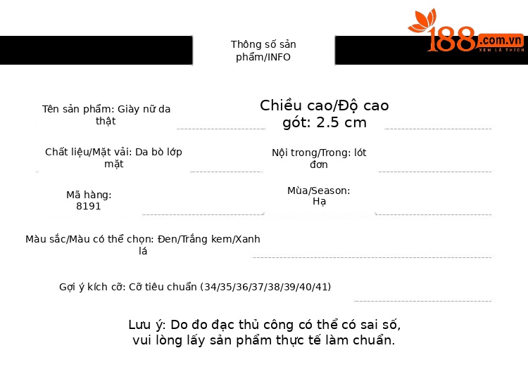 Giày lười nữ mũi vuông da thật đế bằng miệng nông — Màu trắng be chi tiết 7