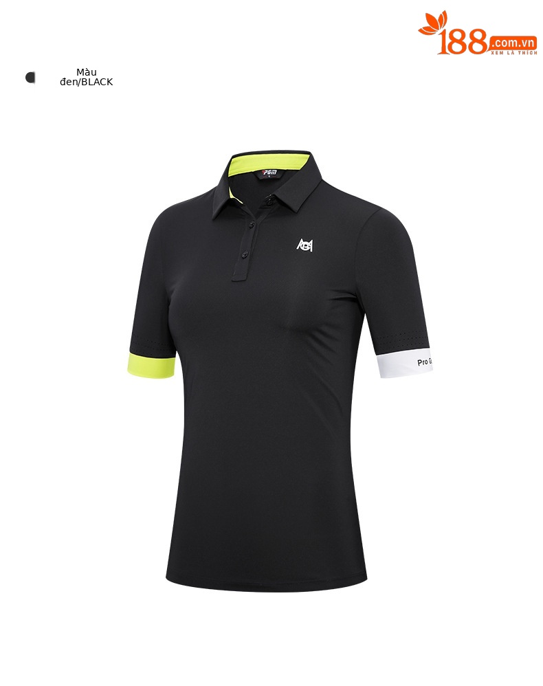 Áo thun nữ golf PGM tay ngắn phối màu thoáng khí — YF564-Áo màu trắng, YF564-Áo màu đen, KUZ149-Quần màu xanh nước biển, KUZ149-Quần Trắng chi tiết 17