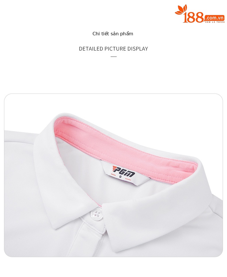 Áo thun nữ golf PGM tay ngắn phối màu thoáng khí — YF564-Áo màu trắng, YF564-Áo màu đen, KUZ149-Quần màu xanh nước biển, KUZ149-Quần Trắng chi tiết 21