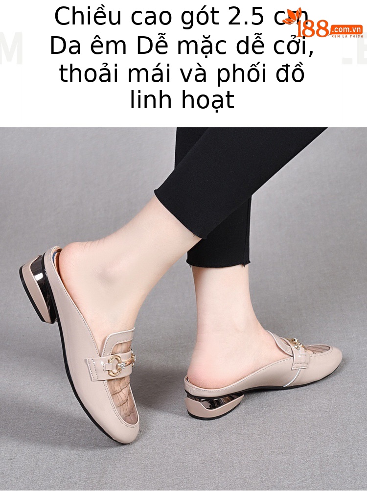 Giày lười nữ bít mũi lưới phong cách Anh đế bệt — Màu đen chi tiết 6