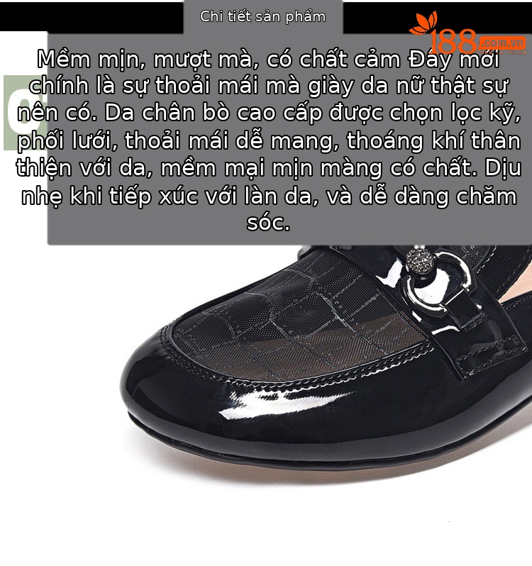 Giày lười nữ bít mũi lưới phong cách Anh đế bệt — Màu đen chi tiết 9