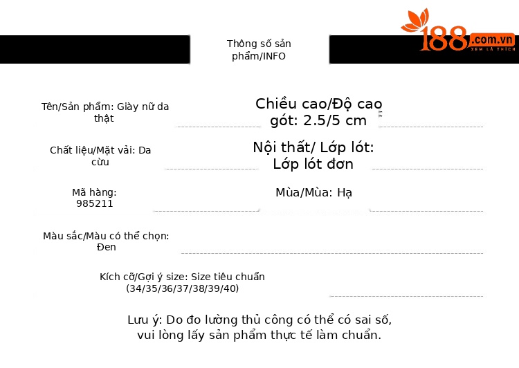 Sandal nữ quai chữ V đế mềm gót thấp 2.5 cm, chất liệu da thật lưới thoáng khí — Gót đen cao 2.5 cm chi tiết 7