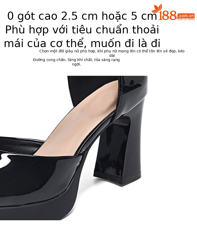 Sandal nữ quai chữ V đế mềm gót thấp 2.5 cm, chất liệu da thật lưới thoáng khí — Gót đen cao 2.5 cm chi tiết 11