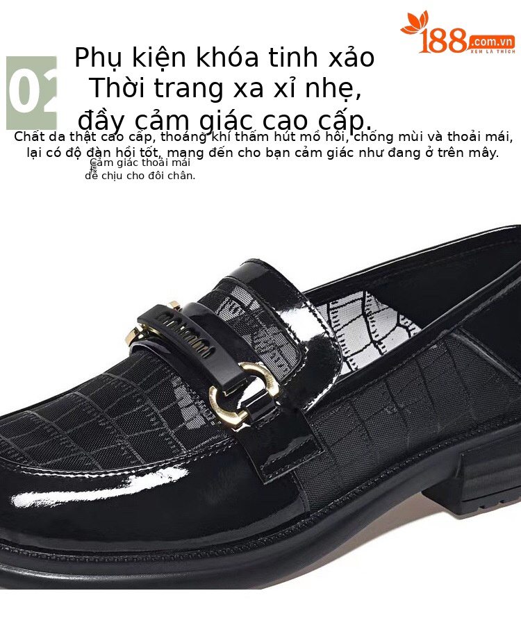 Giày lười nữ đế bệt vải lưới phong cách Anh đế mềm — Màu đen chi tiết 10