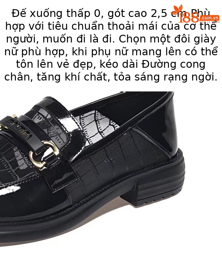 Giày lười nữ đế bệt vải lưới phong cách Anh đế mềm — Màu đen chi tiết 11
