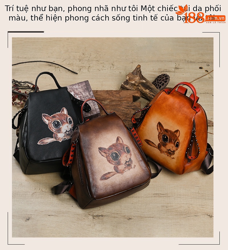Balo da bò lớp đầu phong cách cổ điển, kích thước 28×13×30 cm — Màu đen chi tiết 7