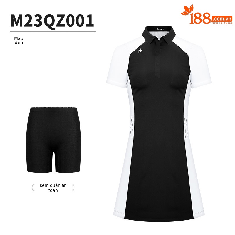 Váy golf nữ co giãn cao, thoáng khí, phối quần an toàn — M23QZ001-Đen (với quần an toàn), M23QZ001-Trắng (với quần an toàn)