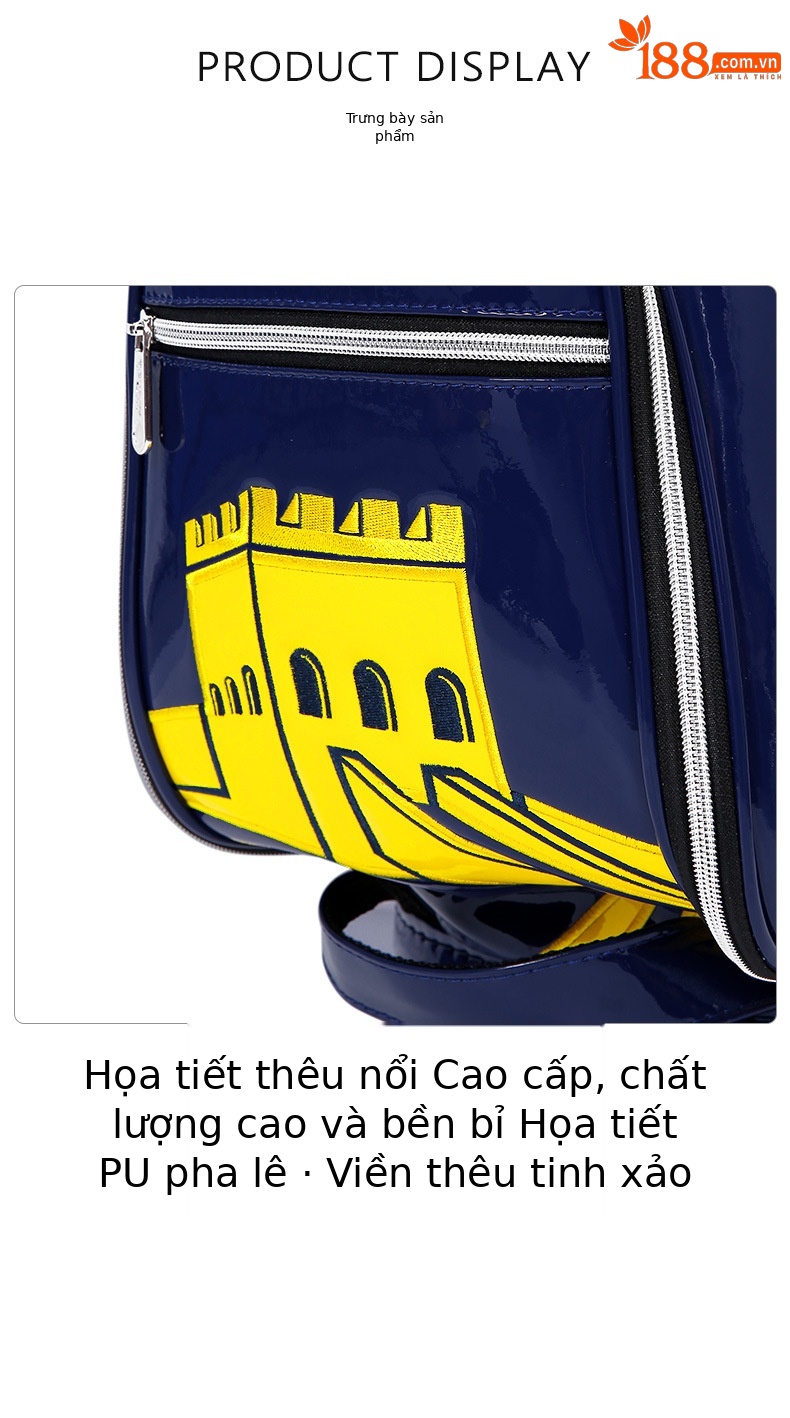 Túi golf PGM cao cấp chống nước thêu Vạn Lý Trường Thành phong cách quốc gia — QB140-màu xanh đậm chi tiết 12