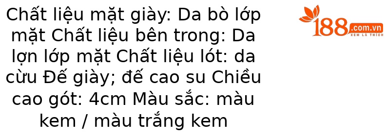 Sandal nữ da bò lỗ lưới miệng nông gót vừa — Màu trắng be chi tiết 1