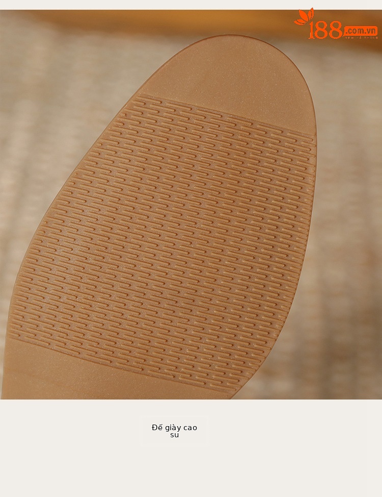 Sandal bít mũi da cừu phong cách La Mã quai chữ T dệt cho nữ — Màu caramel chi tiết 9