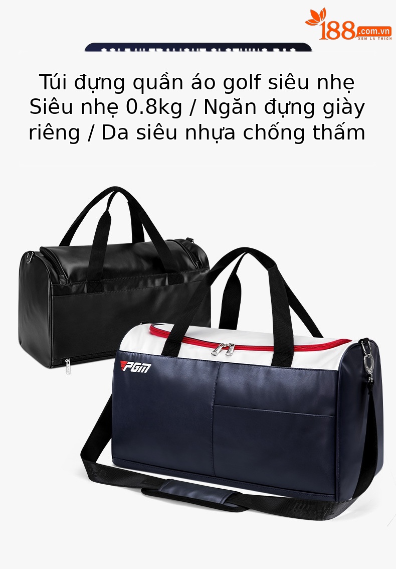 Túi đựng đồ golf PGM chống nước siêu nhẹ, dung tích lớn 48×26×28 cm — YWB044-Màu đen, YWB044-Trắng xanh đậm chi tiết 2