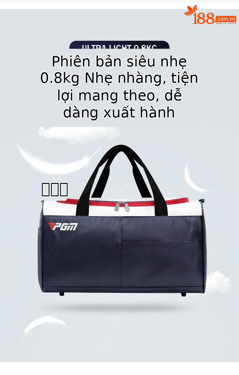 Túi đựng đồ golf PGM chống nước siêu nhẹ, dung tích lớn 48×26×28 cm — YWB044-Màu đen, YWB044-Trắng xanh đậm chi tiết 3