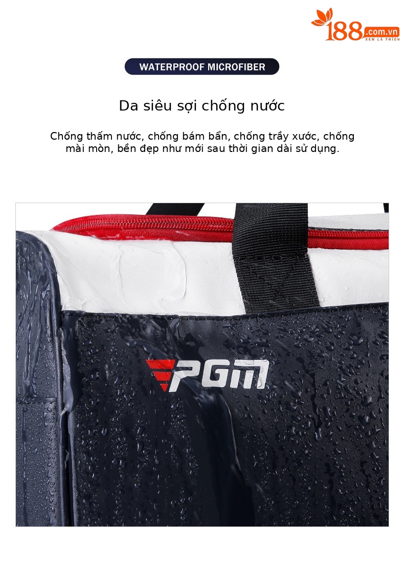 Túi đựng đồ golf PGM chống nước siêu nhẹ, dung tích lớn 48×26×28 cm — YWB044-Màu đen, YWB044-Trắng xanh đậm chi tiết 4