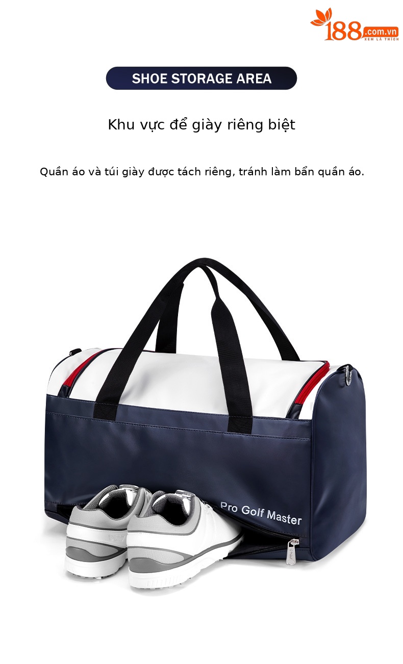 Túi đựng đồ golf PGM chống nước siêu nhẹ, dung tích lớn 48×26×28 cm — YWB044-Màu đen, YWB044-Trắng xanh đậm chi tiết 6