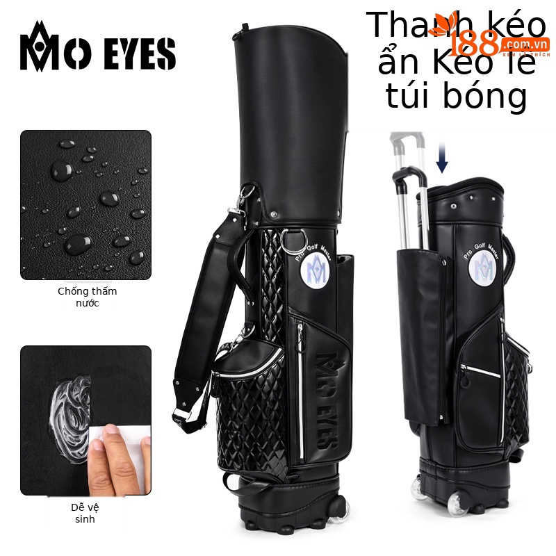 Túi golf Magic Eye kéo ròng rọc, đựng 13 gậy, cao 127 cm — M22QB0101-Đen