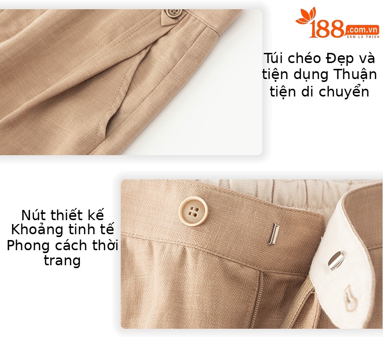 Quần culottes ống rộng chất liệu Tencel linen dáng harem cạp cao mỏng nhẹ thoáng khí — Xanh Matcha chi tiết 21