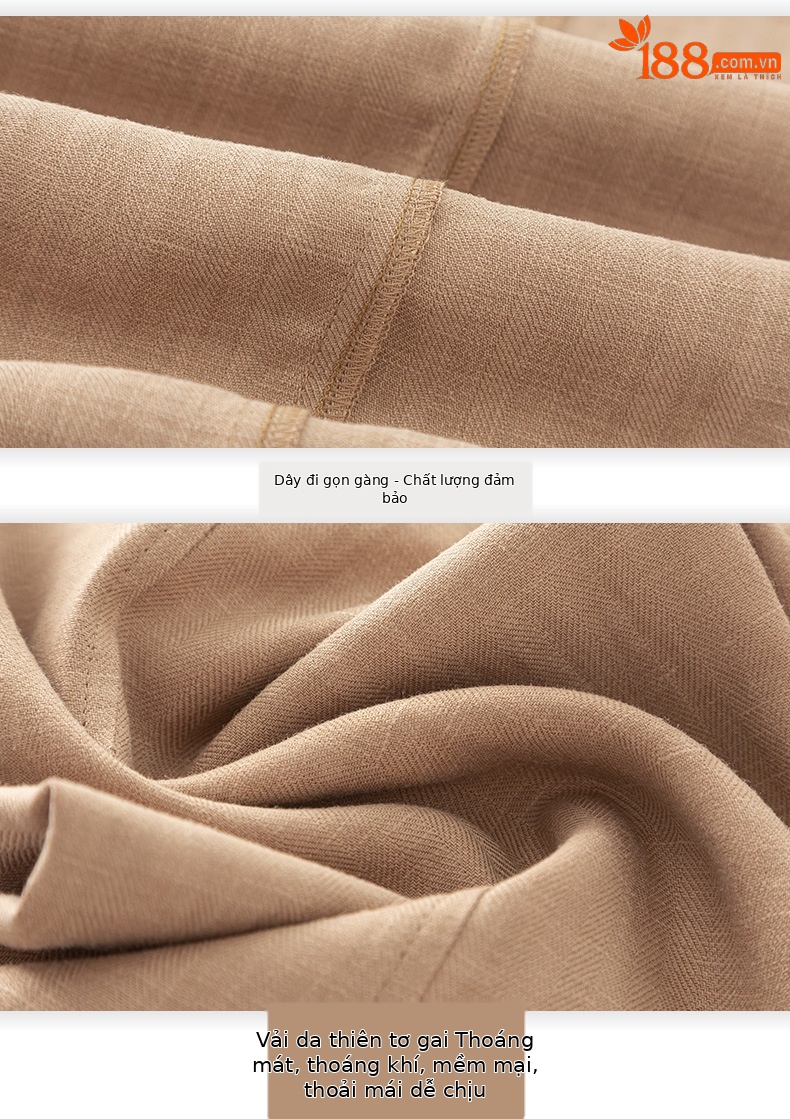 Quần culottes ống rộng chất liệu Tencel linen dáng harem cạp cao mỏng nhẹ thoáng khí — Xanh Matcha chi tiết 23