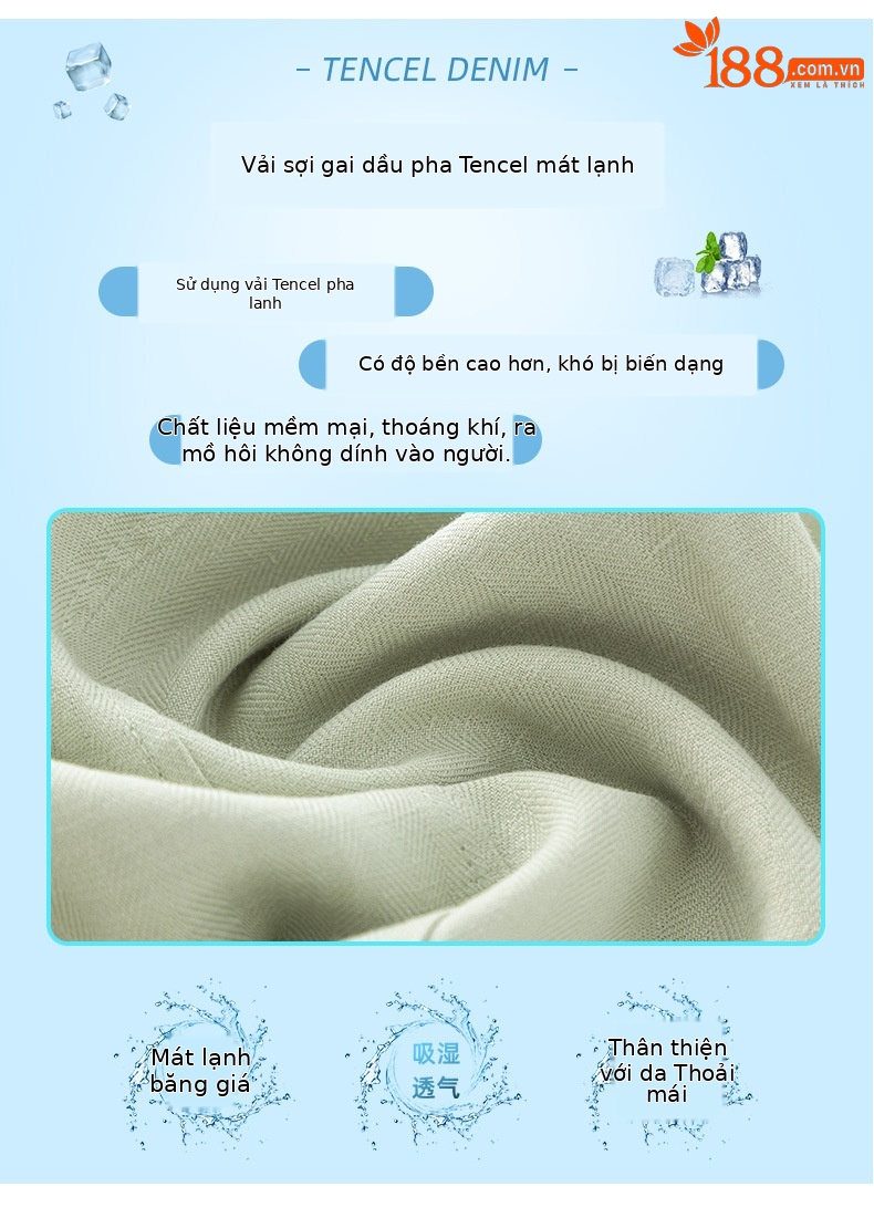 Quần culottes ống rộng chất liệu Tencel linen dáng harem cạp cao mỏng nhẹ thoáng khí — Xanh Matcha chi tiết 10