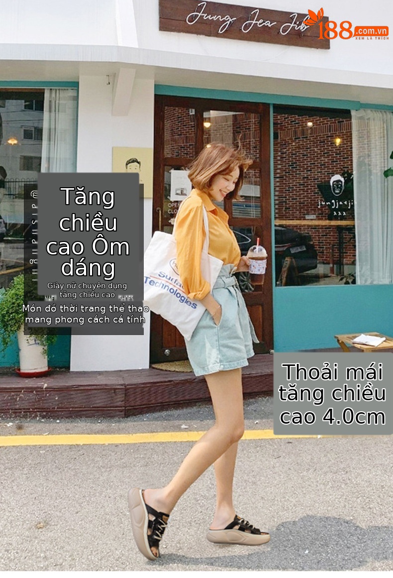 Dép sandal nữ da thật quai chữ V đế mềm thoải mái mùa hè 2026 — M2358 màu vàng, M2358 màu hồng, M2358 màu be, M2358 màu đen chi tiết 1