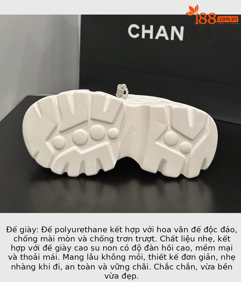 Giày sneaker nữ chạy bộ mesh thoáng khí đế cao 6-8 cm, mũi tròn, dây buộc — Len thuần, Ka ki chi tiết 6