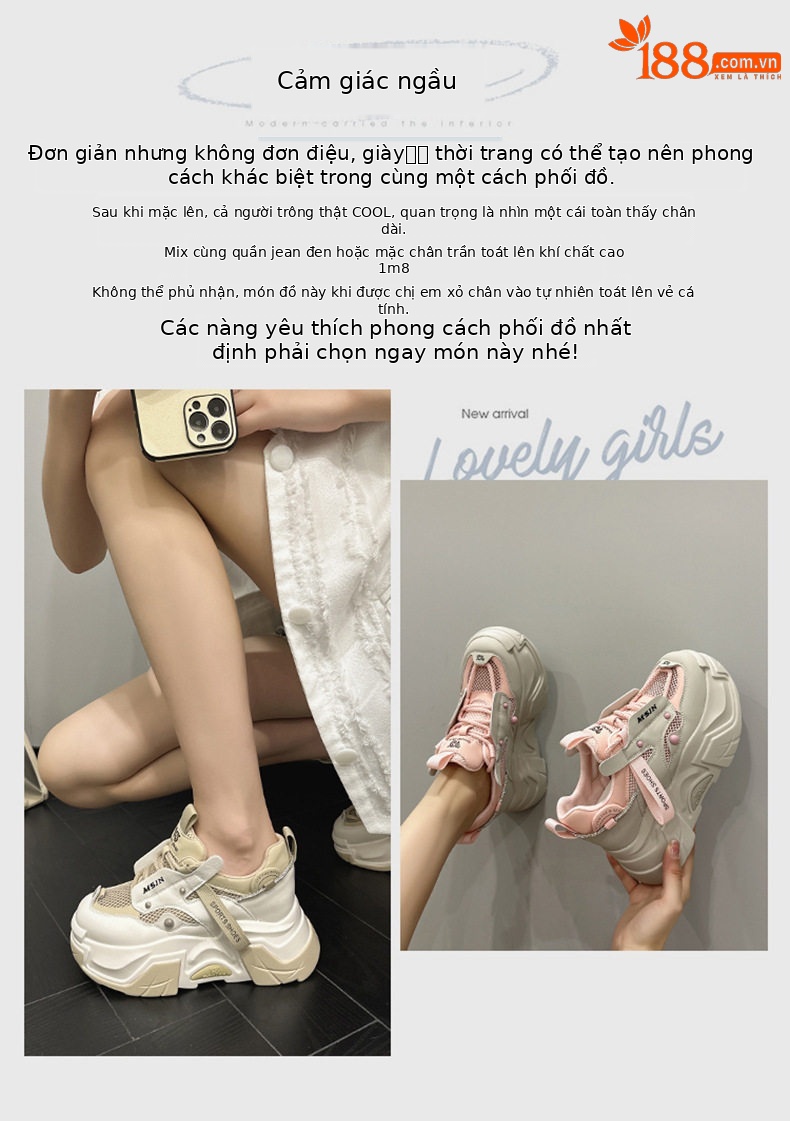 Giày sandal nữ gót thấp thanh lịch, mũi tròn, quai dây buộc, đế wedge PU, gót 6-8 cm — Xám bột, Trắng, Mơ chi tiết 3