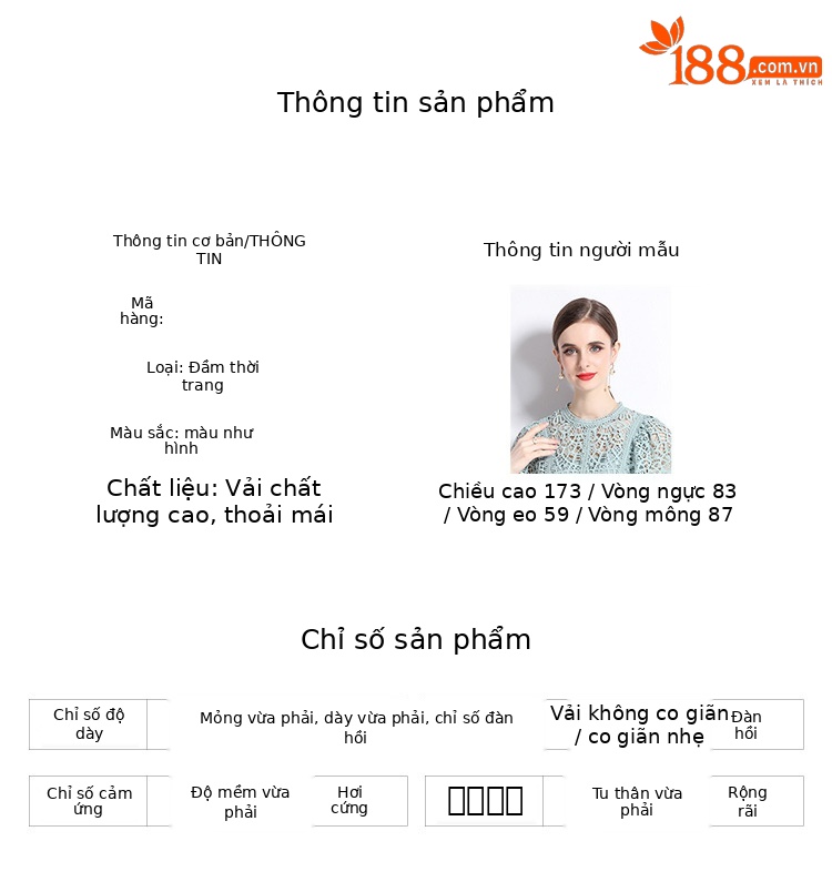 Váy maxi thắt eo ren hoa rỗng tay bay kiểu Pháp mùa hè 2024 — Màu xanh đậu, Màu hồng chi tiết 10