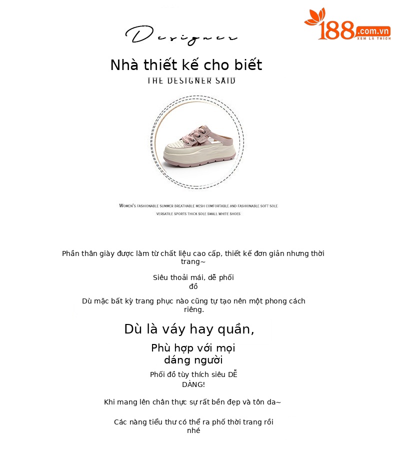 Giày sandal nữ da khoét lỗ kiểu bố đế dày tăng chiều cao mũi kín — M2362 màu vàng, M2362 màu trắng, M2362 màu hồng chi tiết 4