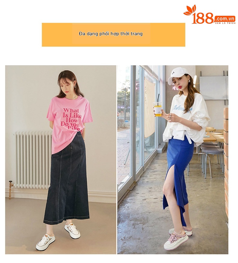 Giày sandal nữ da khoét lỗ kiểu bố đế dày tăng chiều cao mũi kín — M2362 màu vàng, M2362 màu trắng, M2362 màu hồng chi tiết 7