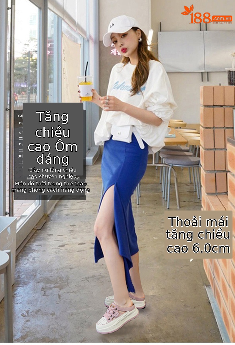 Giày sandal nữ da khoét lỗ kiểu bố đế dày tăng chiều cao mũi kín — M2362 màu vàng, M2362 màu trắng, M2362 màu hồng chi tiết 1