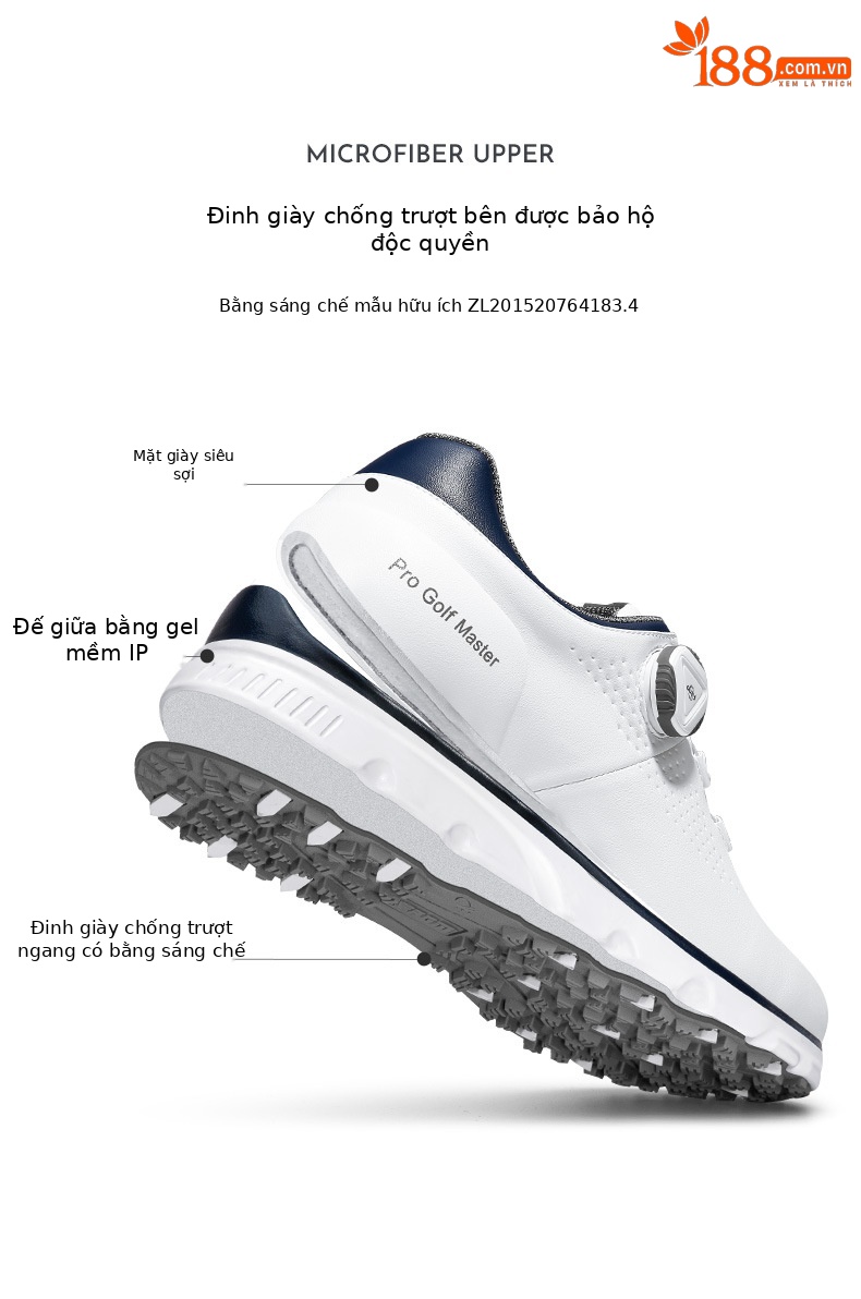 Giày golf PGM thể thao thoáng khí mùa hè chống trượt có núm vặn — XZ277-màu xám trắng (Dây giày thông thường), Xz277-trắng đỏ (Dây giày bình thường), XZ277-màu xanh trắng (Dây giày bình thường), Xz277-trắng đỏ (Dây giày khóa xoay) chi tiết 5