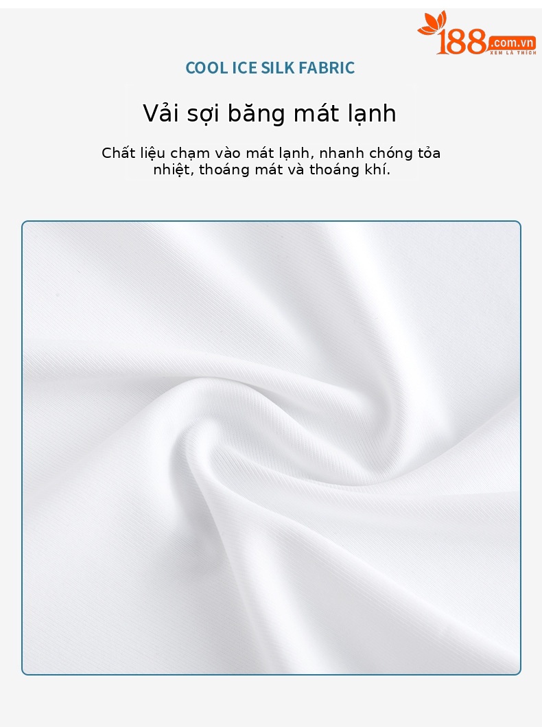 Khăn quàng cổ chống nắng PGM mùa hè chất liệu lụa lạnh cho nam nữ — WB001 màu xanh băng chi tiết 8