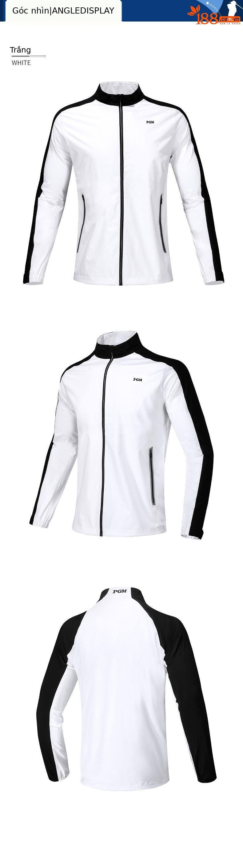 Áo khoác chống gió nam dài tay PGM Golf – thiết kế cổ đứng, nhẹ thoải mái — YF376 Áo khoác nam dài tay màu xanh nước biển, YF376 Áo khoác nam dài tay màu trắng, YF387 Áo khoác dây kéo dài tay nam màu trắng, YF376 Áo khoác nam dài tay màu đỏ chi tiết 58