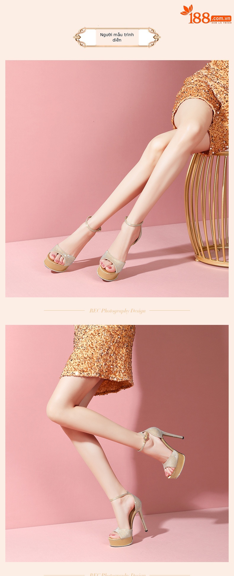 Sandal cao gót nữ da thật một dây đính đá, mũi nhọn hở mũi, gót 10 cm — Màu tím (Chiều cao gót 10 cm) chi tiết 9