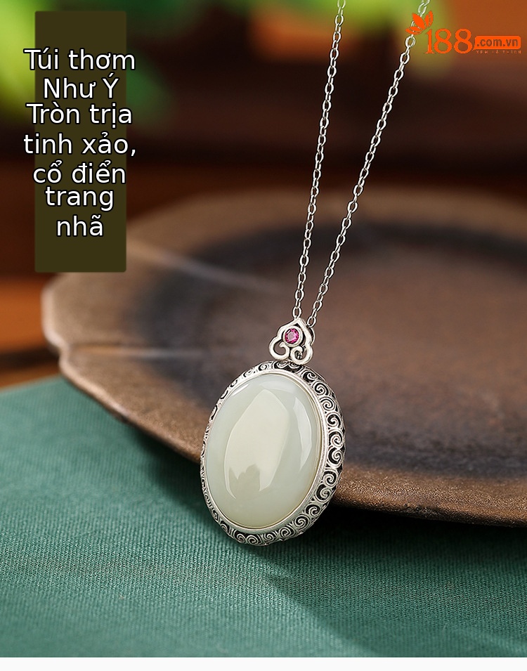 Mặt dây chuyền bạc S925 hình bầu dục trơn — Mặt Dây chuyền đơn (không có dây chuyền) chi tiết 2