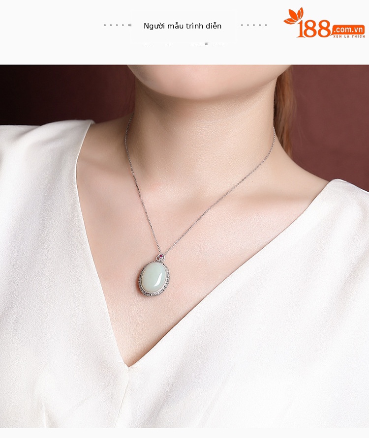 Mặt dây chuyền bạc S925 hình bầu dục trơn — Mặt Dây chuyền đơn (không có dây chuyền) chi tiết 5
