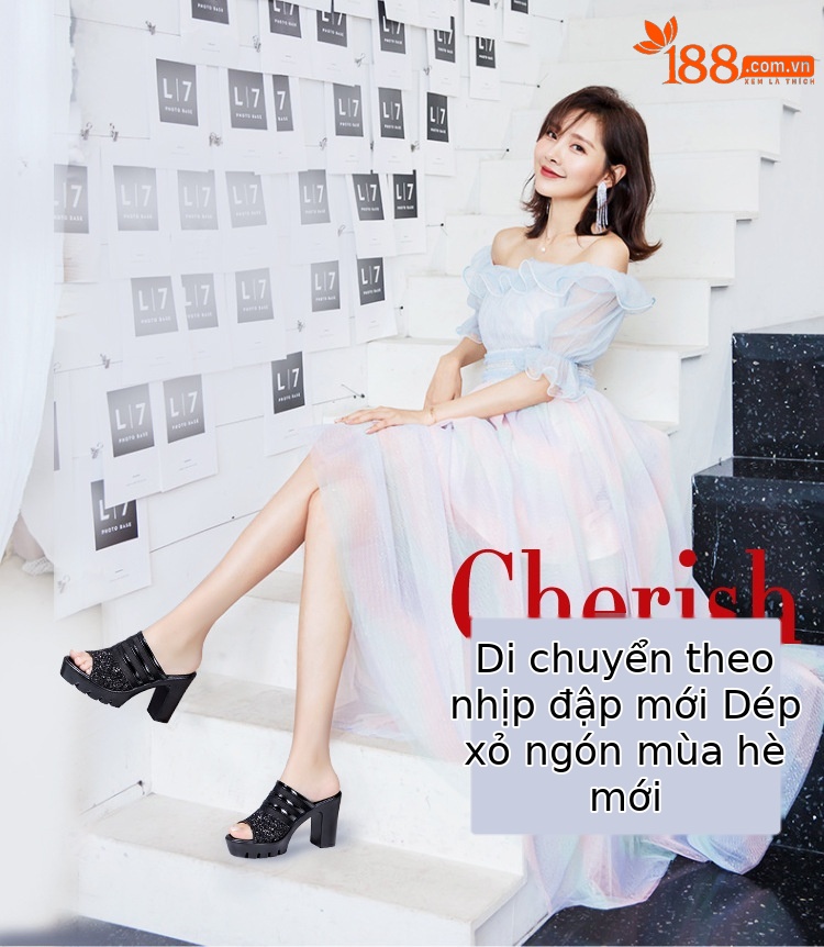 Sandal cao gót nữ mũi hở đế xuồng 10 cm, quai ngang da mềm lưới thoáng — Đỏ 10cm, Màu đen 10cm, Màu trắng 10cm chi tiết 1