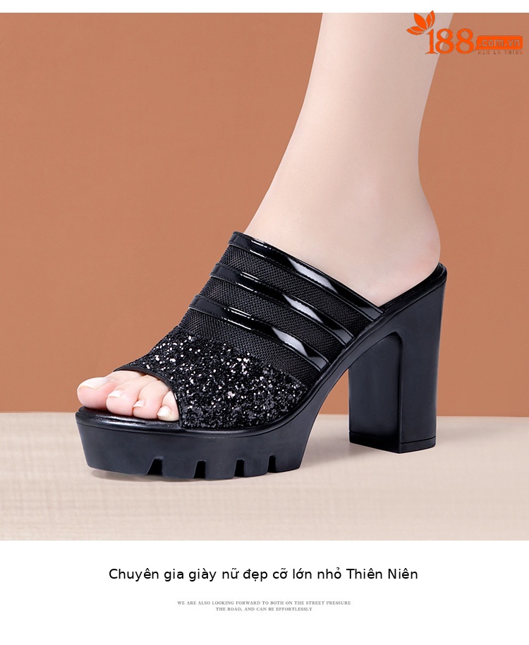 Sandal cao gót nữ mũi hở đế xuồng 10 cm, quai ngang da mềm lưới thoáng — Đỏ 10cm, Màu đen 10cm, Màu trắng 10cm chi tiết 9
