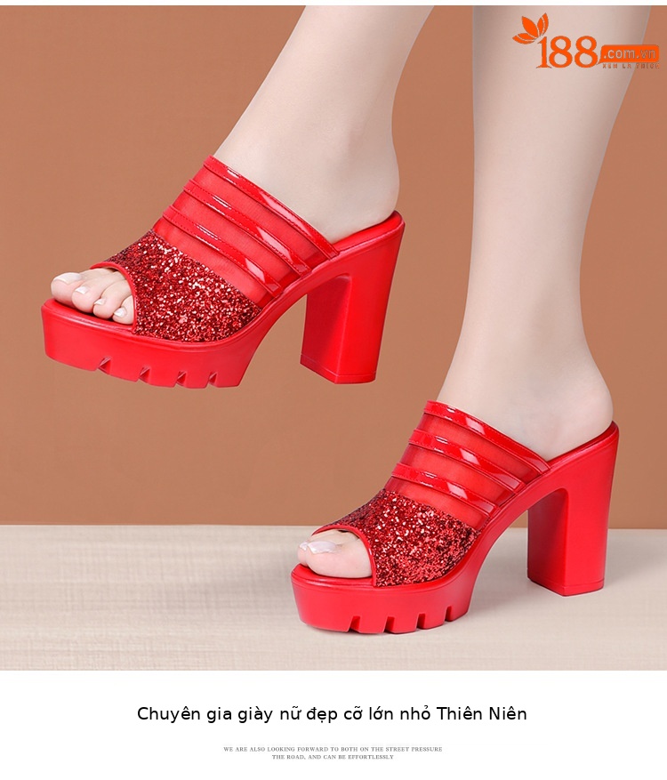 Sandal cao gót nữ mũi hở đế xuồng 10 cm, quai ngang da mềm lưới thoáng — Đỏ 10cm, Màu đen 10cm, Màu trắng 10cm chi tiết 10