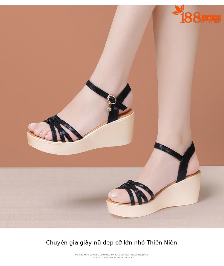 Dép sandal nữ đế xuồng platform gót 6 cm, quai chữ V, phong cách hè 2025 — Đen 6CM, Màu vàng 6CM chi tiết 12