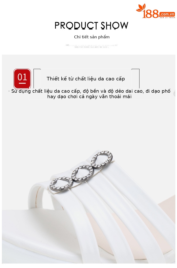 Sandal nữ gót trung bình mũi cá đế dày quai ngang hở mũi — Màu vàng kim 10CM, Đen 10CM, Trắng 10CM, Đen 8CM chi tiết 7